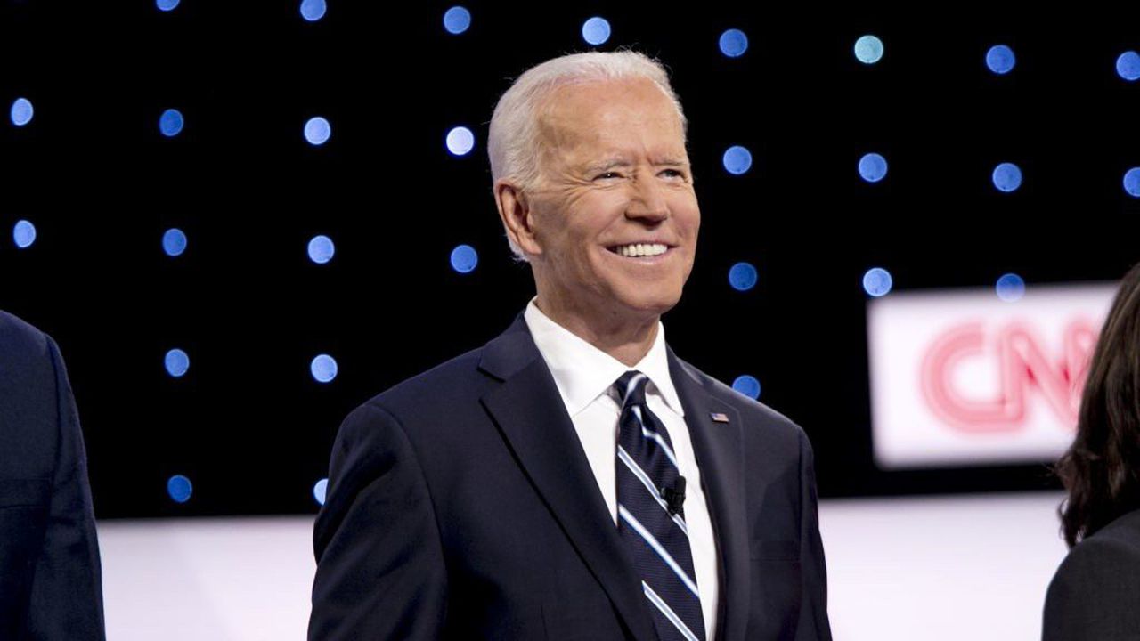 Biden is currently in the lead for the democratic nomination, image via Getty Images