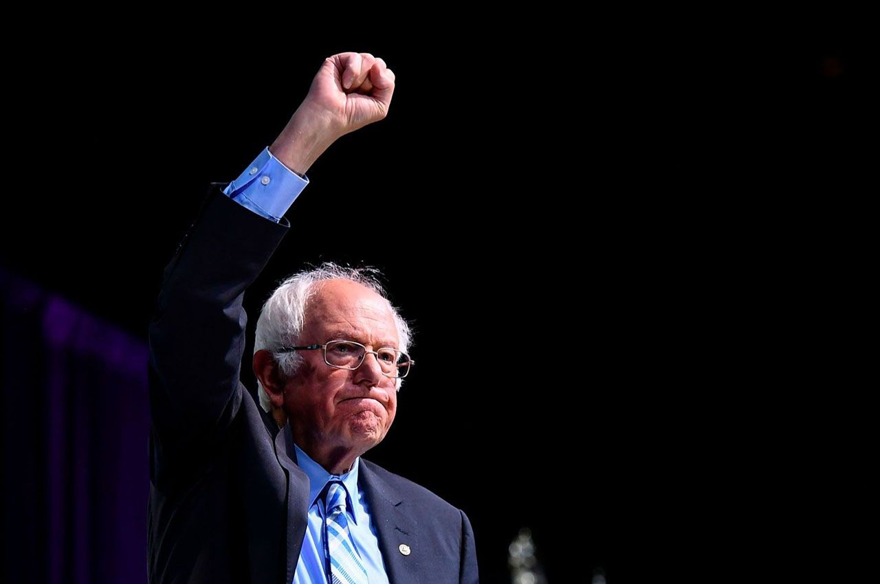 Sanders is currently the most likely to win the presidential nomination for the Democrats, image via Getty Images