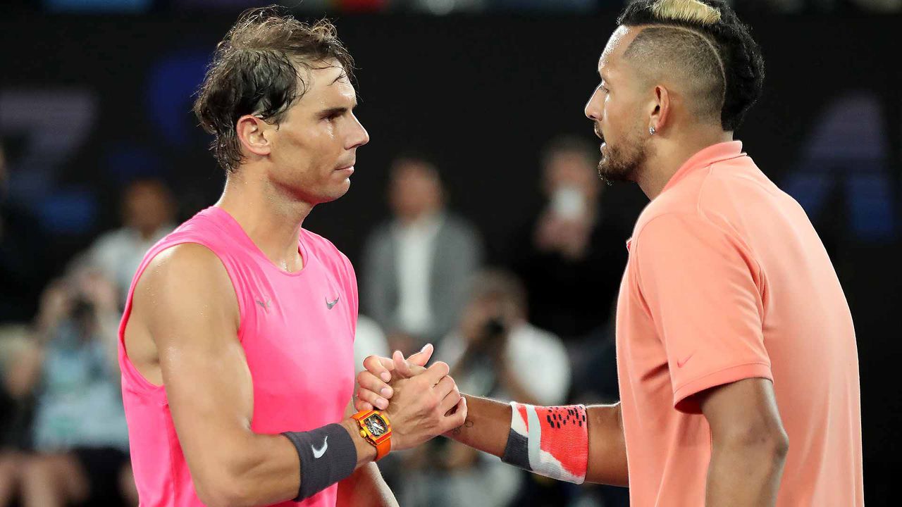 Nadal manages a hard-fought win over Kyrgios, proceeds to Australian Open quarter-finals. Image via ATP Tour.