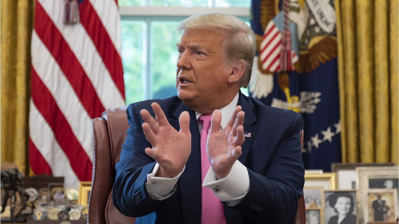 US President Donald Trump speaks at the White House in Washington, DC, on July 20, 2020. (Photo by JIM WATSON / AFP)