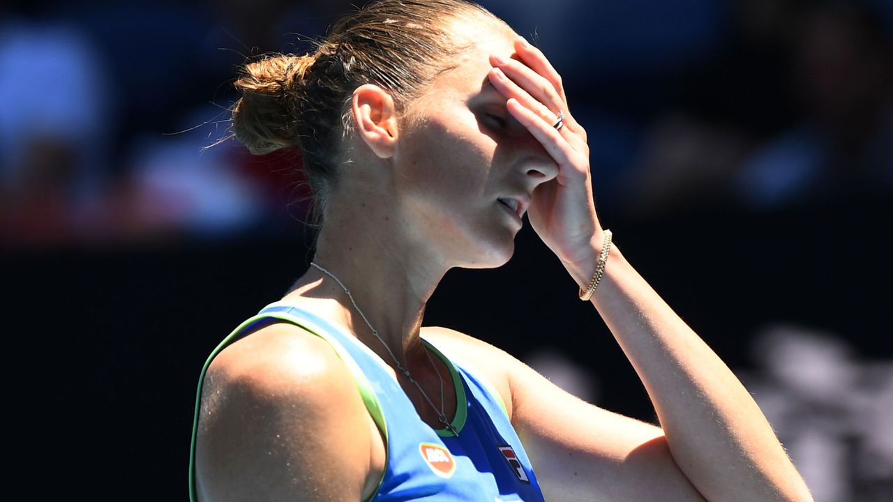 Upsets continue at Australian Open with world number two Pliskova falling out of competition. Image via Sky Sports.