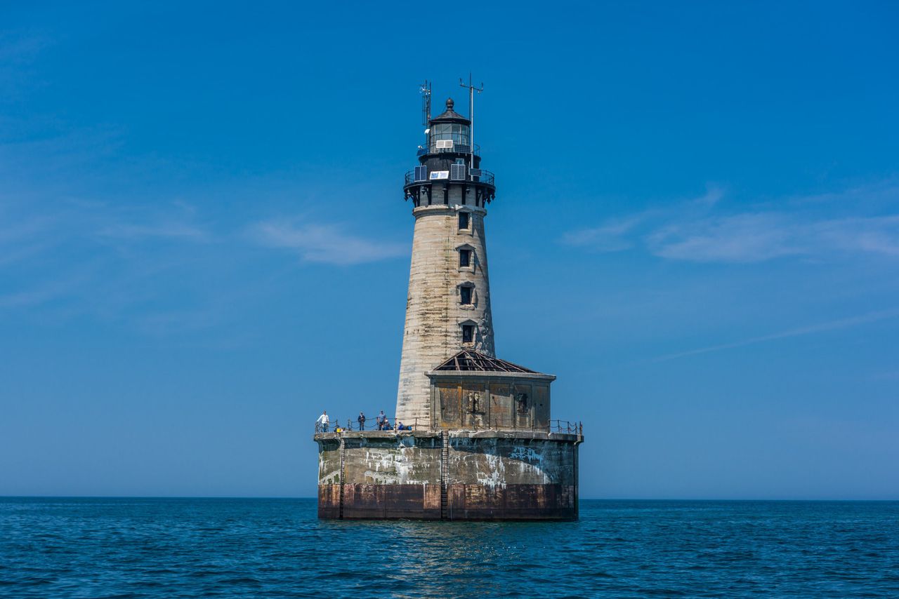The Stannard Rock lighthouse is called the loneliest place in the world. Image via Mlive.