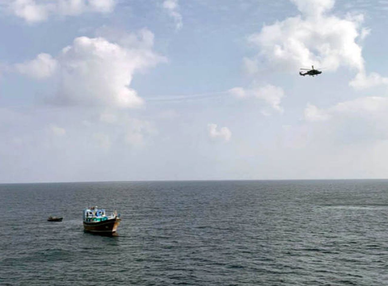 The ship was headed for the UK with the drugs, image via The Royal Navy