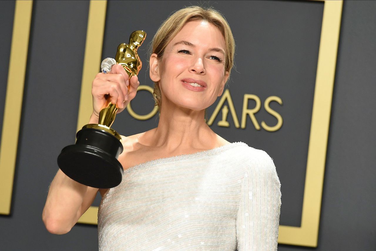 Renee Zellweger won the Oscar for Best Lead Actress for her role in Judy Garland biopic "Judy". Image via AP.