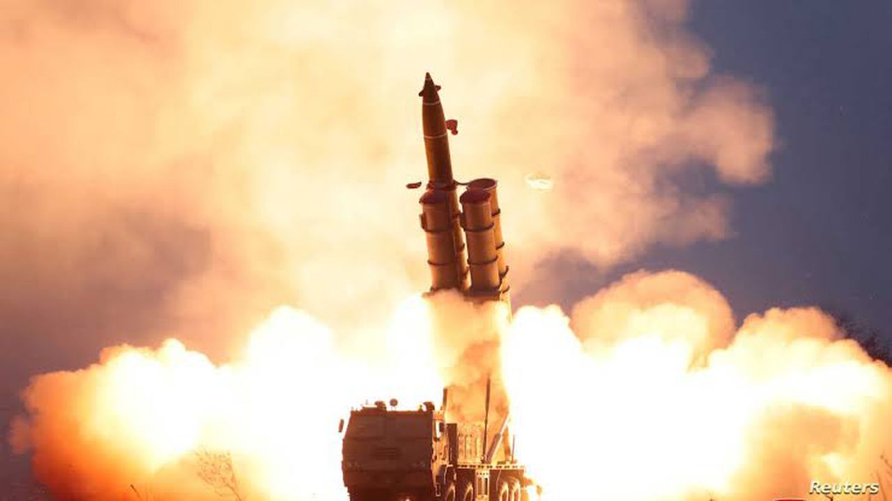 North Korea has said it is testing a new rocket launcher, image via KCNA