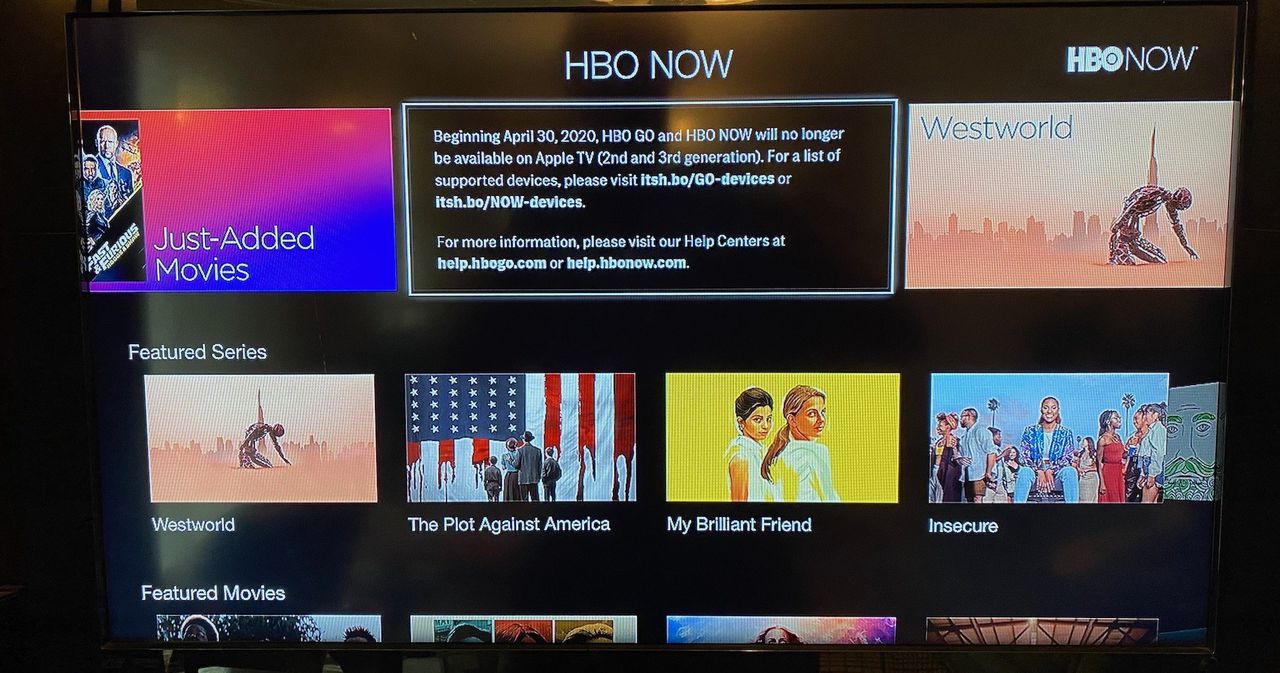 HBO GO and HBO NOW Will No Longer Be Available on 2nd and 3rd Gen Apple TVs Starting April 30
