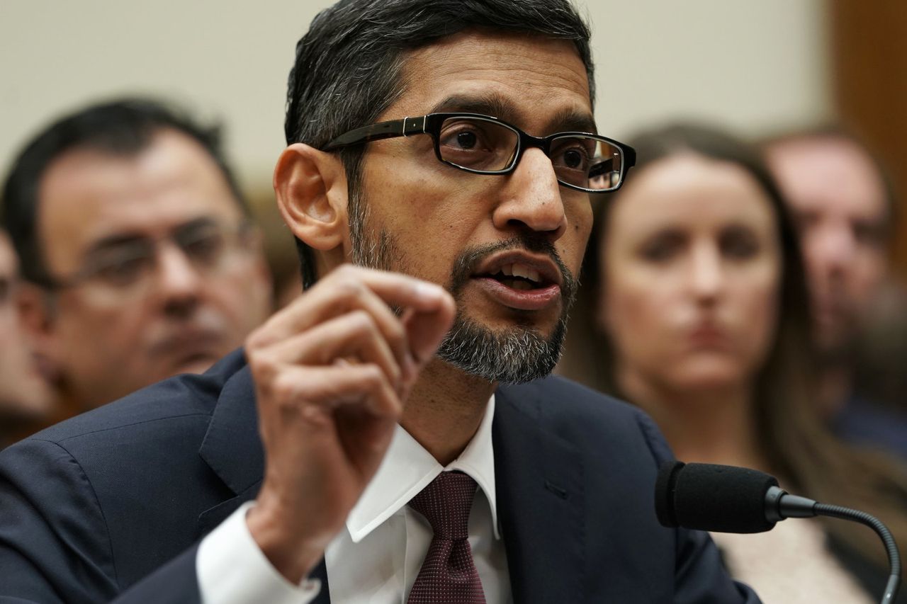 Newly appointed Alphabet chief Sundar Pichai demands measured approach to AI regulations. Image via Getty Images.