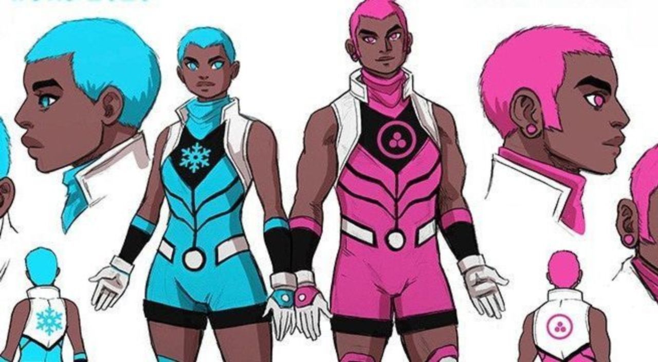 Fans confused at Marvel's newly unveiled superhero twins Snowflake and Safespace. Image via Marvel.
