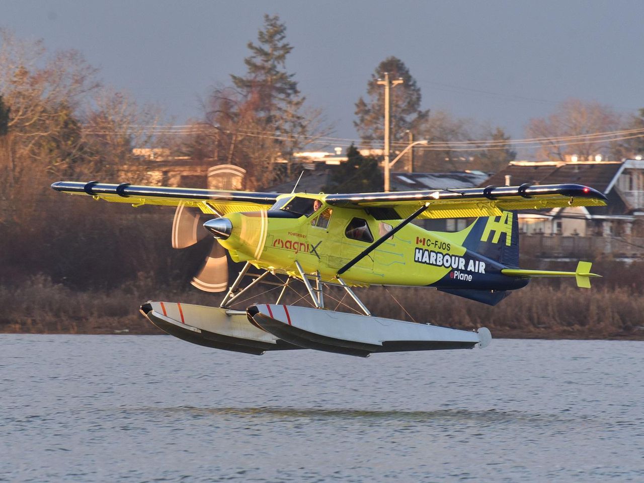 Vancouver's Harbor Air completed the world's first commercial flight powered completely by electricity. Image via Harbor Air.