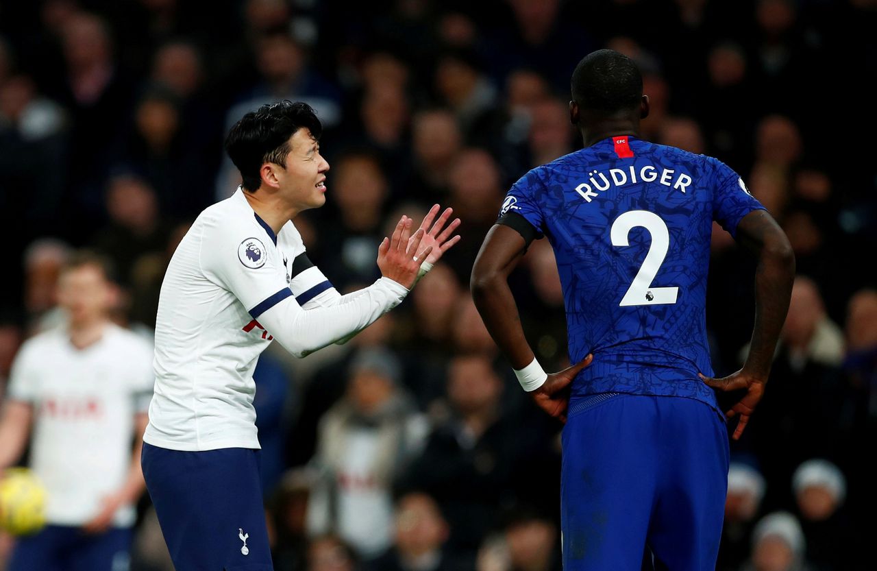 A Chelsea fan has been arrested for abusing a Tottenham player, image via Reuters