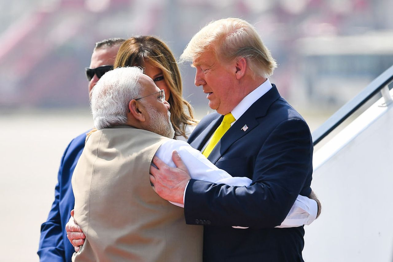 Trump is currently visiting India, image via Getty Images