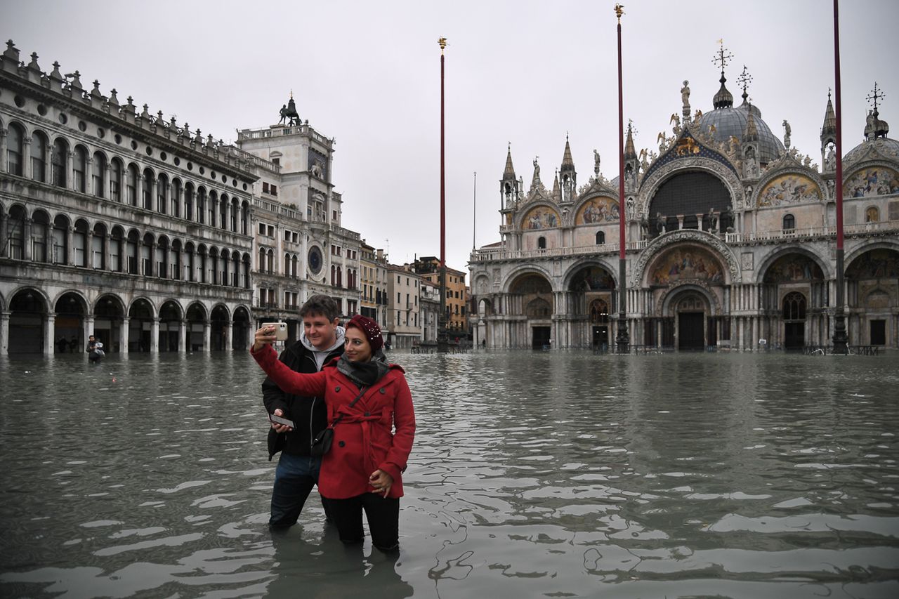 Emergency declared in Italy as Venice floods. Image via Marco Bertorello/AFP