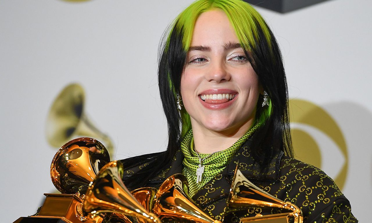 Billie Eilish follows Grammys sweep with record sales surge. Image via Getty Images.