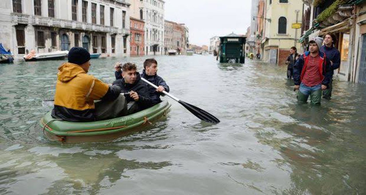 Venice is already facing some of the worst flooding it has ever seen, image via EPA