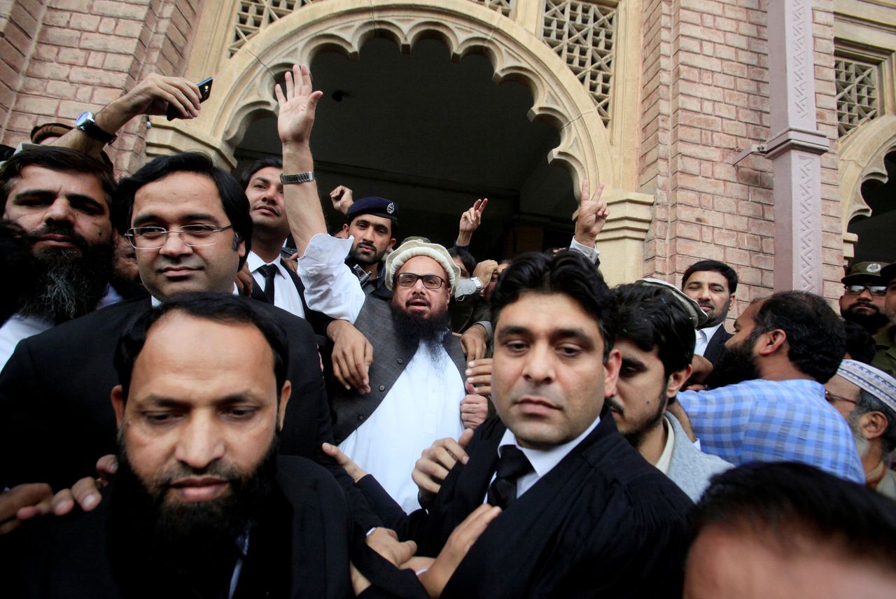 Pakistan sentences militant leader Hafiz Saeed to five and a half years in prison. Image by New York Times.