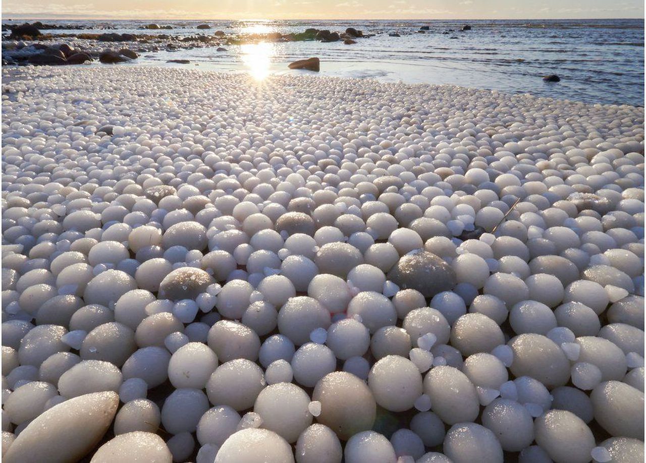The ice eggs only appear once a year via Risto Mattila