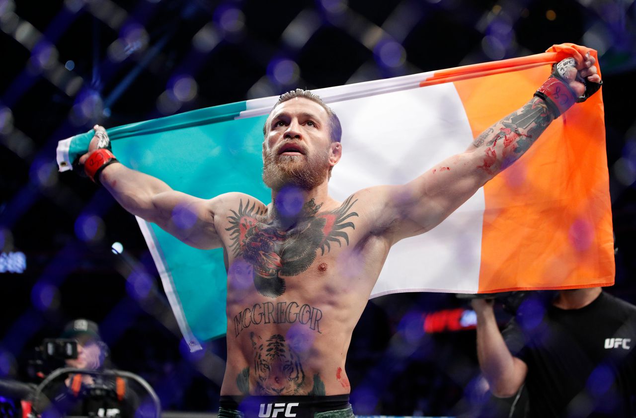 Conor McGregor knocks out Donald Cerrone in 40 seconds at stunning UFC 246 main event. Image via New York Times.