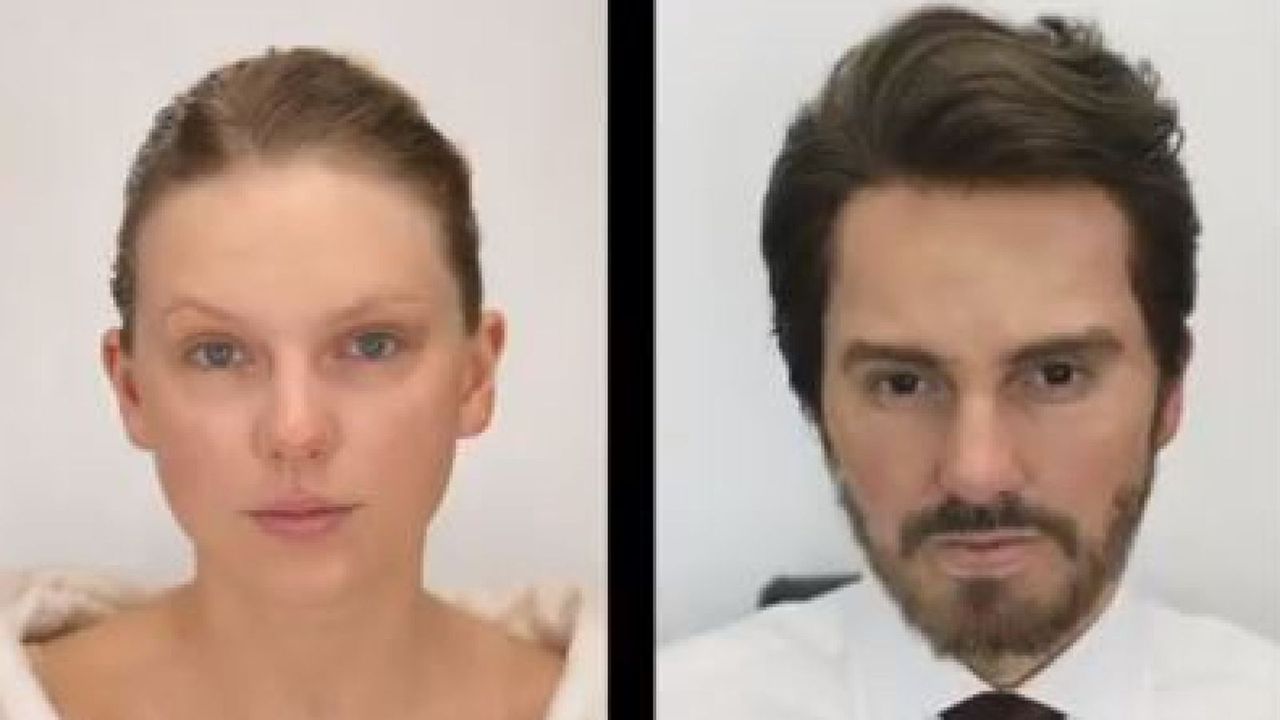 Taylor Swift's newest music video features her shocking transformation into a man. Image via Sky News.