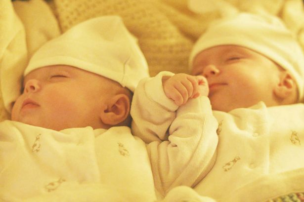 Newly born siblings, a girl and a boy in the Indian state of Chattisgarh