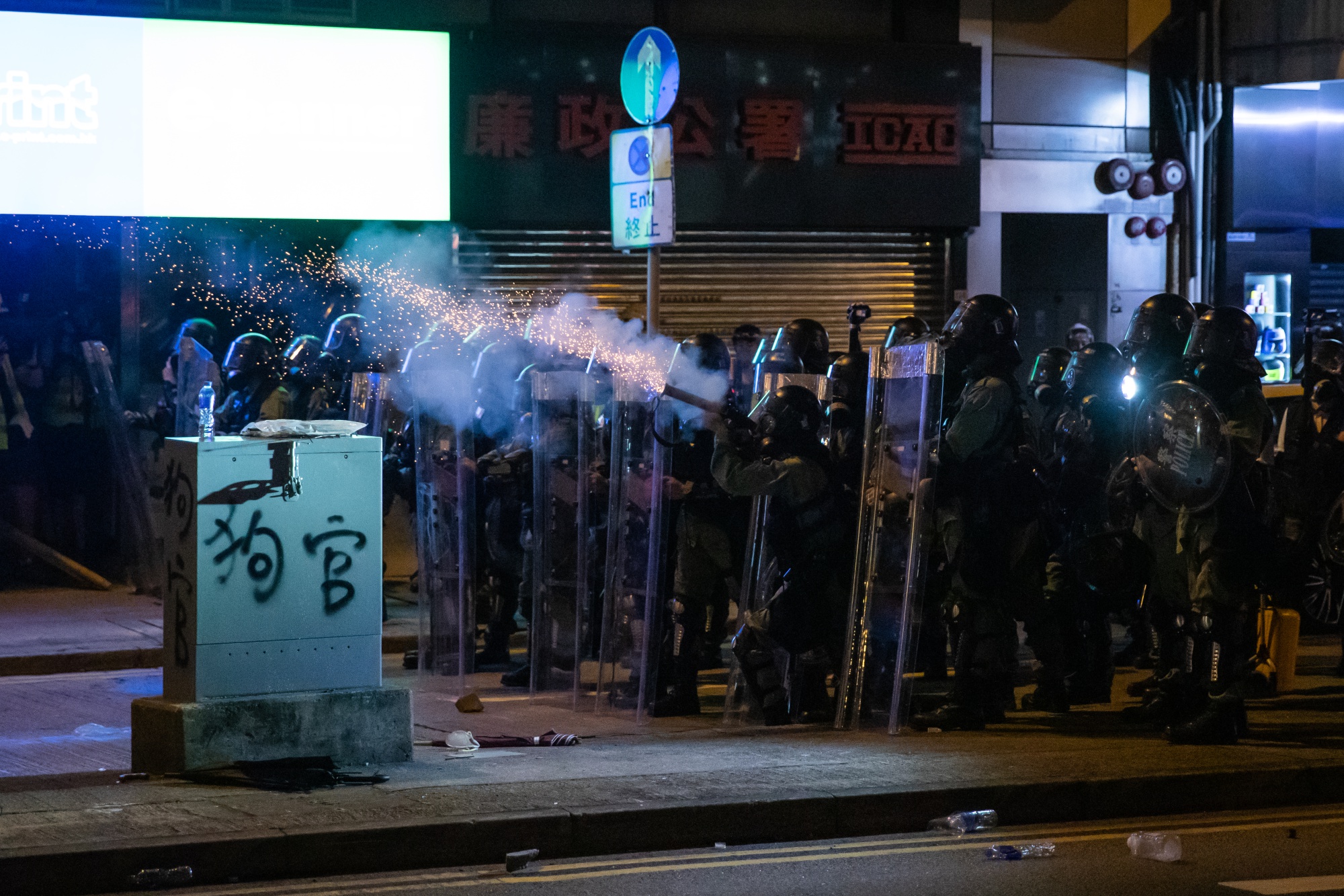 The protests were largely peaceful outside of a few incidents, image via Bloomberg