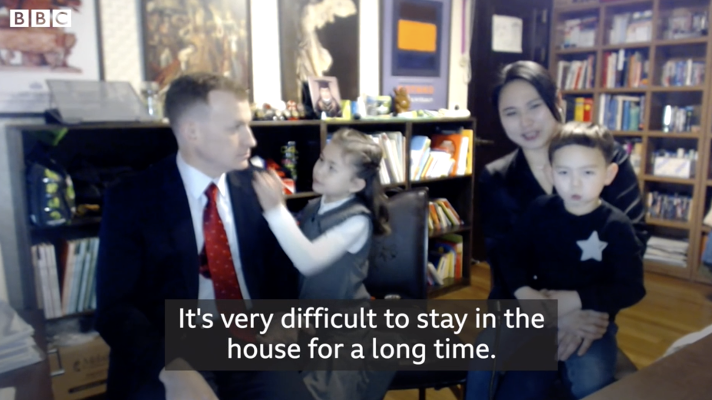 Viral 'BBC Dad' Returns To Discuss Working From Home: 'Just Really, Really Tough'