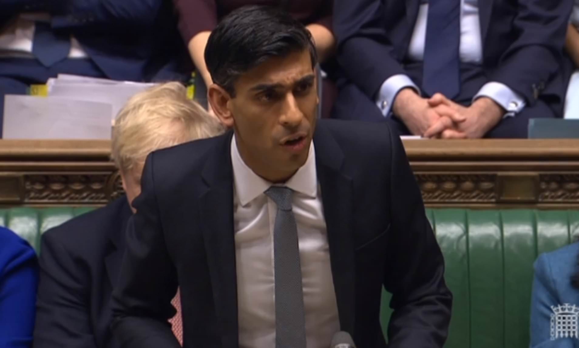 UK Chancellor Rishi Sunak announces 2020 budget, including enormous £30 billion coronavirus stimulus package. Image via Daily Mail.