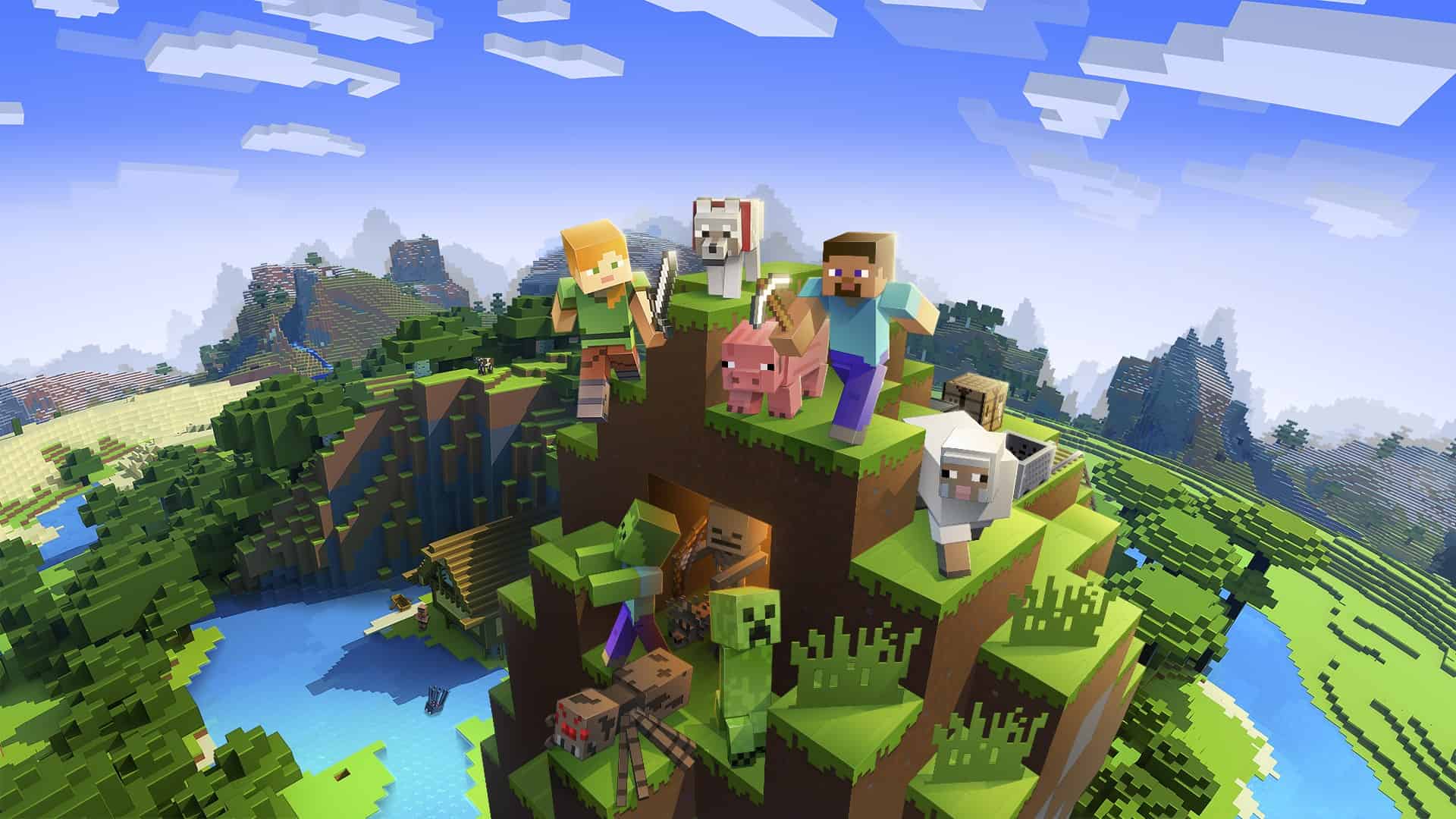 Each child has been given a plot of land on the server, image via Mojang