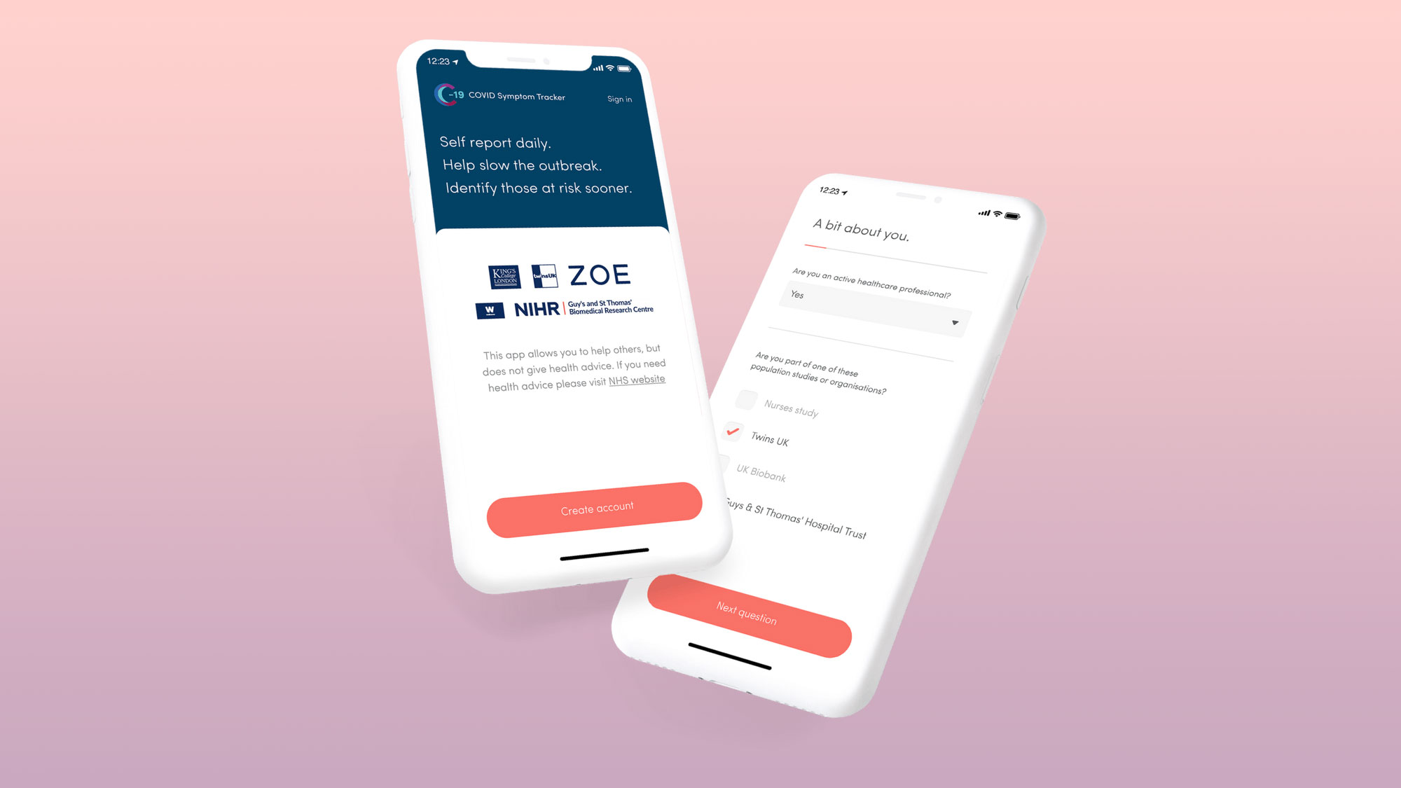 UK startup Zoe releases viral self-reporting app to track coronavirus symptoms. Image via Tom's Guide.