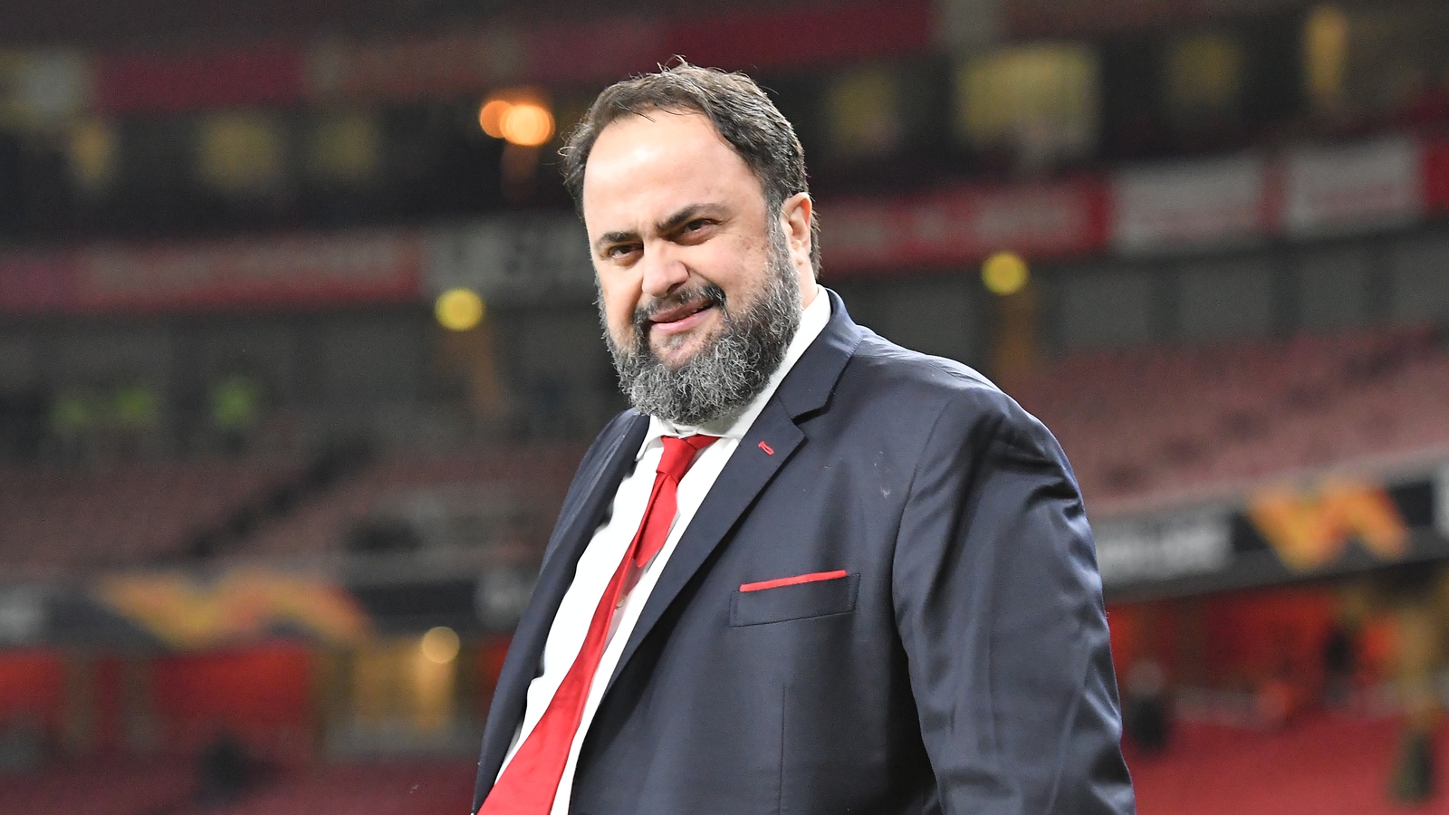 Football team owner Evangelos Marinakis tests positive for COVID-19 infection. Image via RTE.