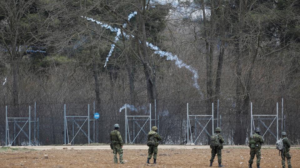 Greece claims the soldier in the video was firing blanks, image via Reuters