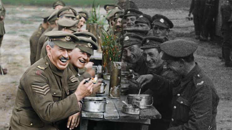The documentary includes actual footage from the war that has been colourised, image via AWM