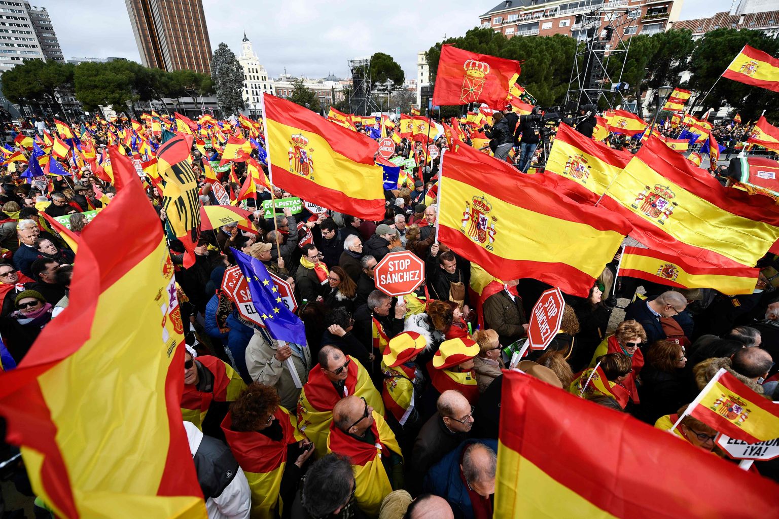 Thousands gathered in Spain to protest against Government