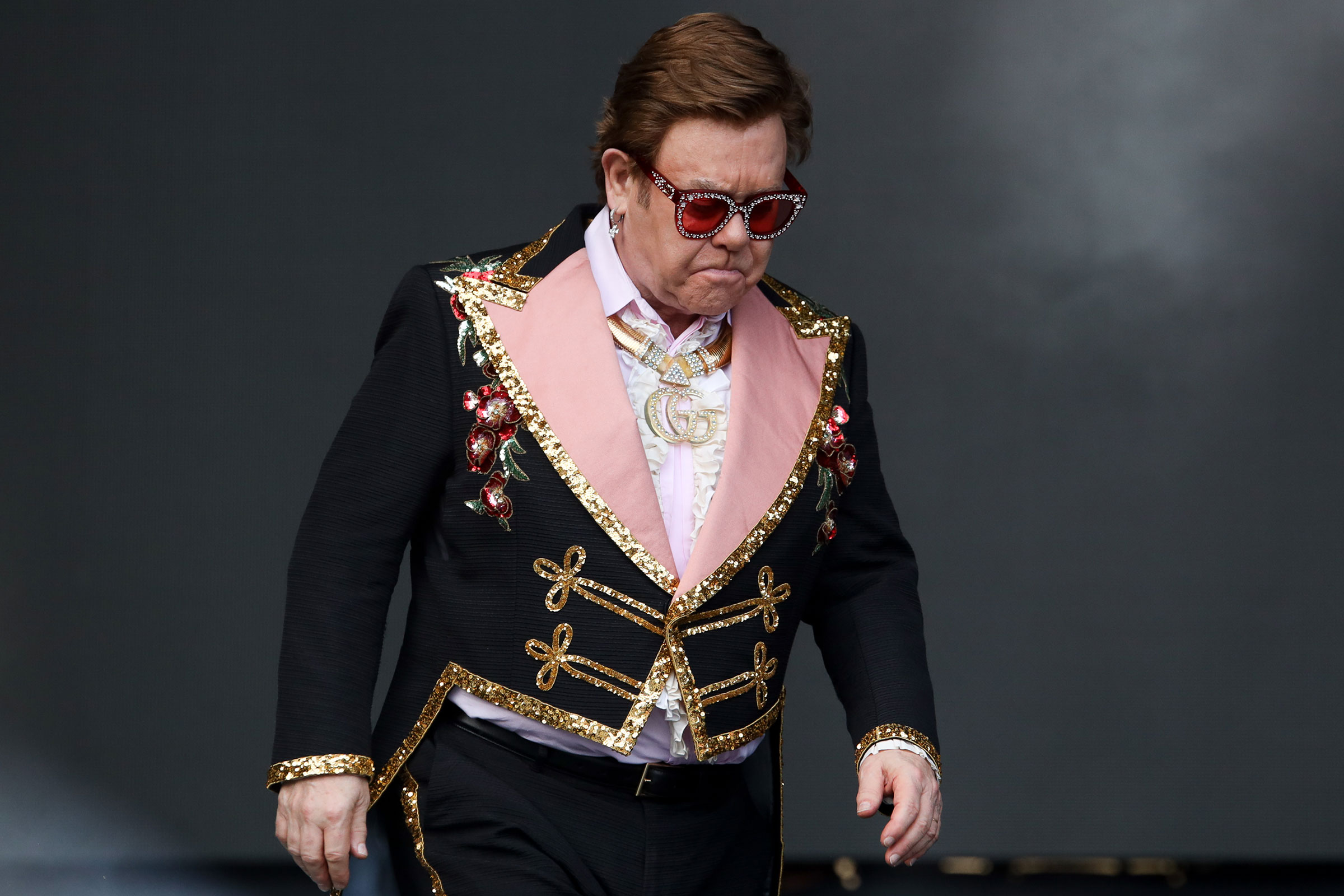 Elton John forced to cancel Auckland stadium show due to walking pneumonia diagnosis. Image via People.