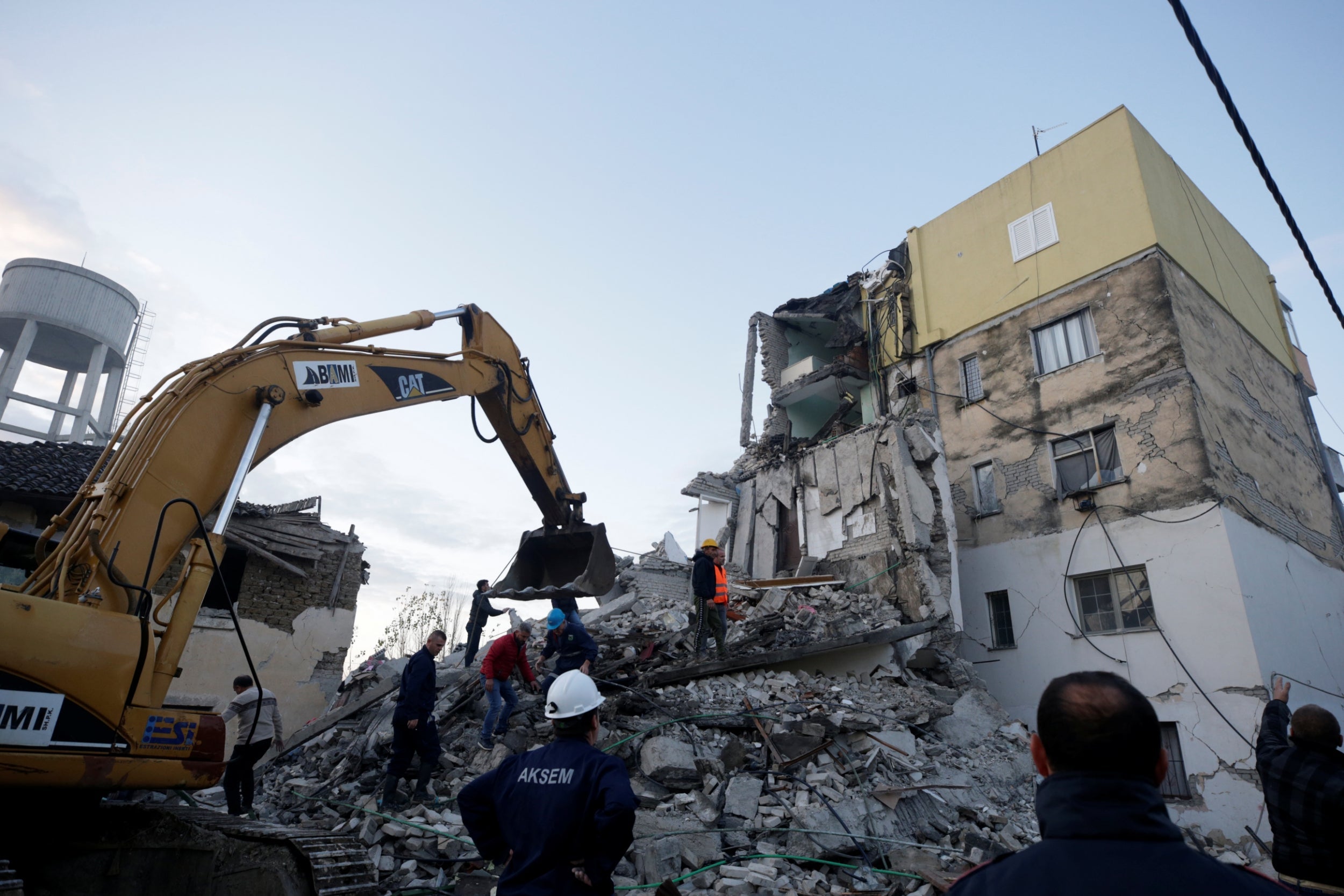 Albania earthquake biggest one in decades, kills 13. Image via The Independent.