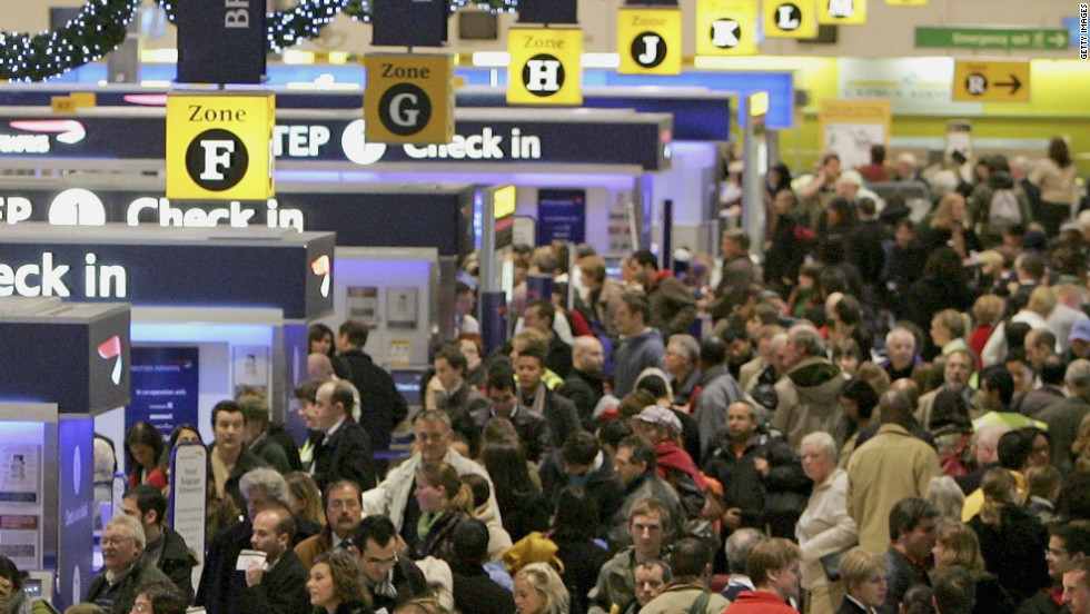 The impossible task of social-distancing at the airports