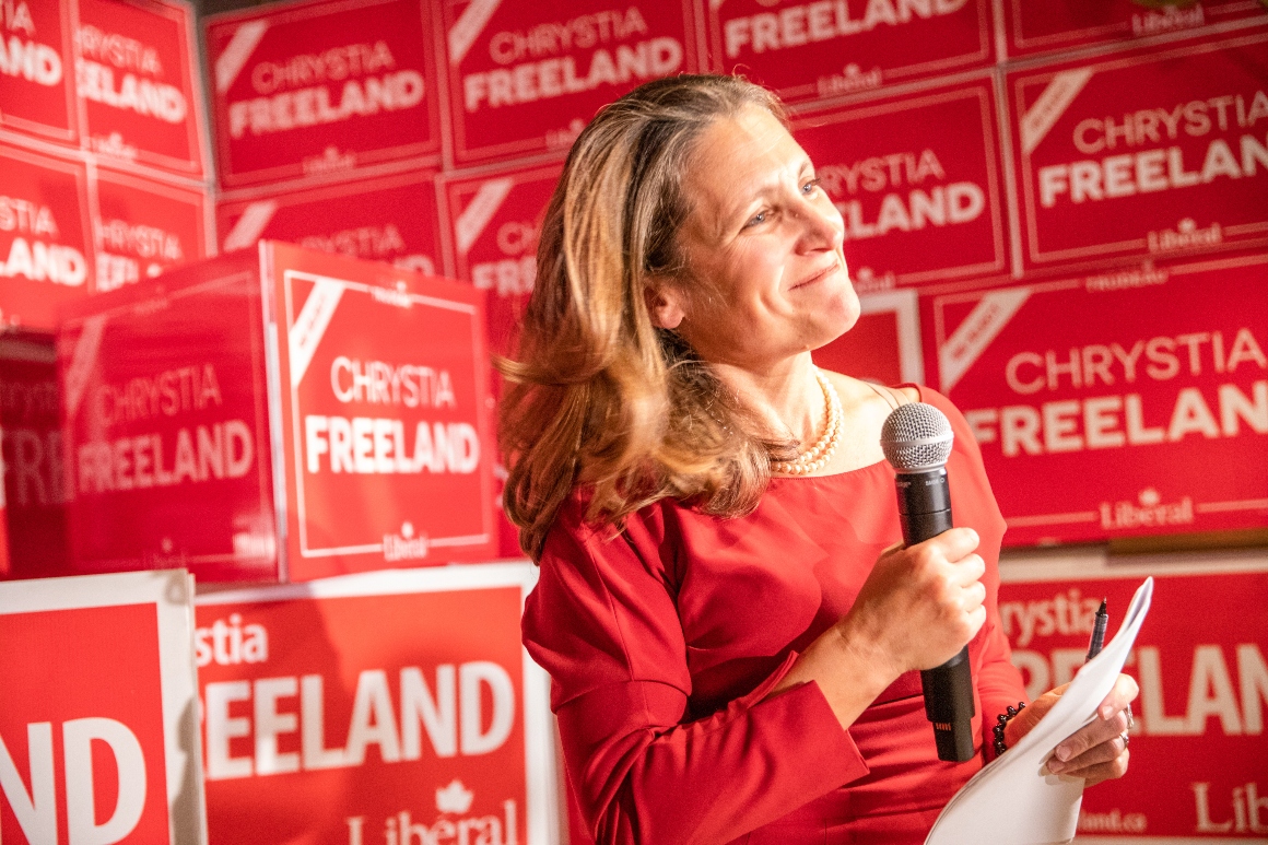 Freeland rises to Canada’s first female finance minister amid Trudeau scandal