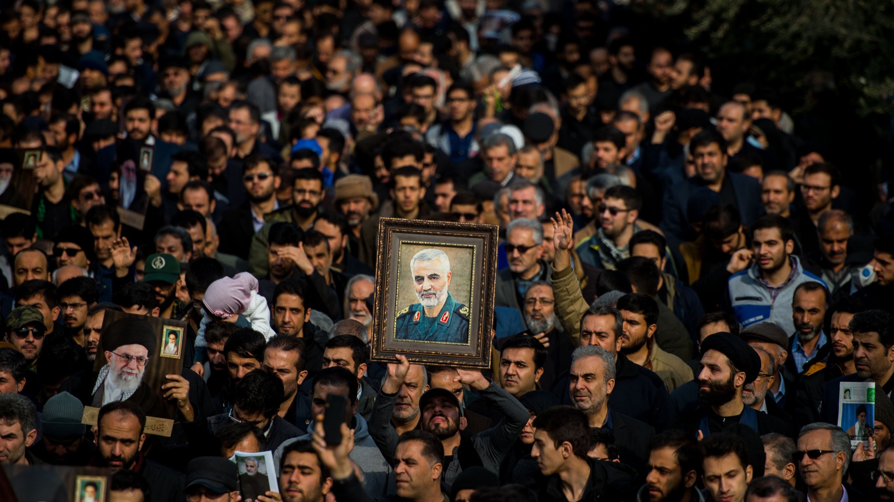 Iran has declared three days of mourning for the general, image via Bloomberg