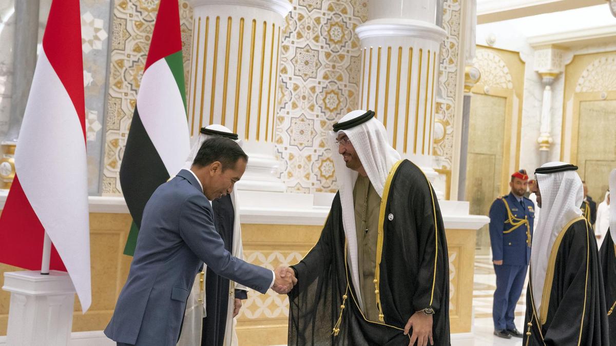 Indonesia president Joko Widodo announces 23 billion USD in business deals with UAE. Image via Ministry of Presidential Affairs.